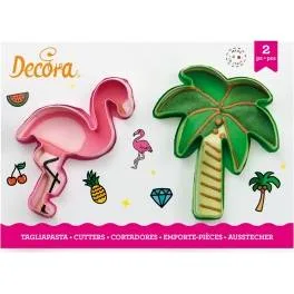 Vykrajovátka plameňák a palma plastová, set 2 ks – Decora