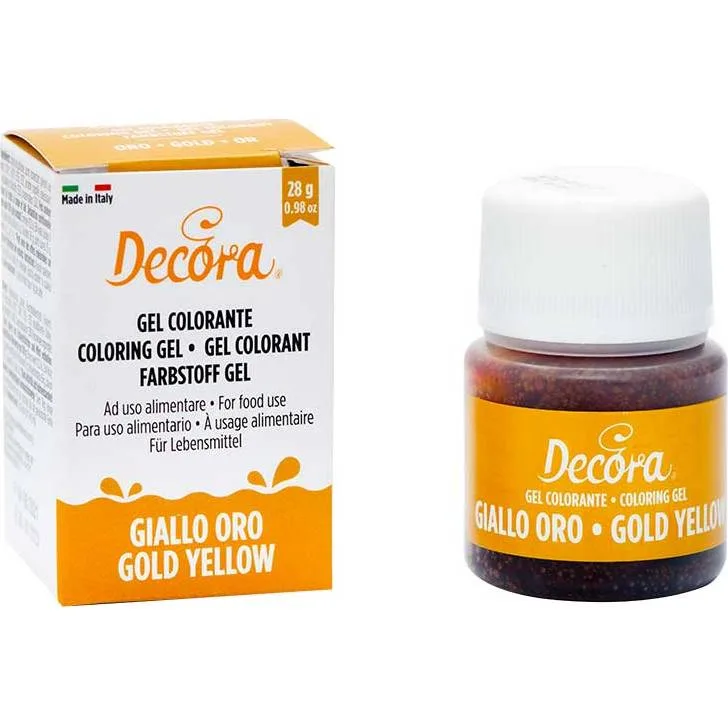 Gelová barva zlato-žlutá 28 g – Decora