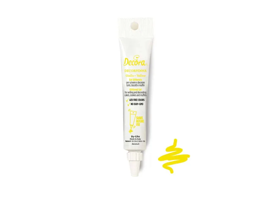 Zdobicí psací gel žlutý 20 g – Decora