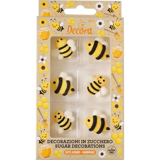 Cukrová dekorace včeličky 6 ks – Decora