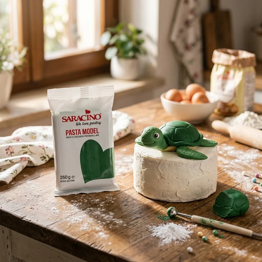 Modelovací hmota tmavě zelená na figurky a květy 250 g – SARACINO