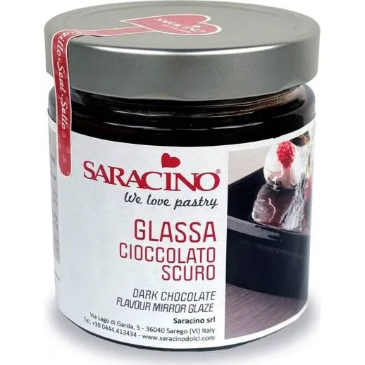 Zrcadlová poleva tmavá čokoláda 350 g – Saracino