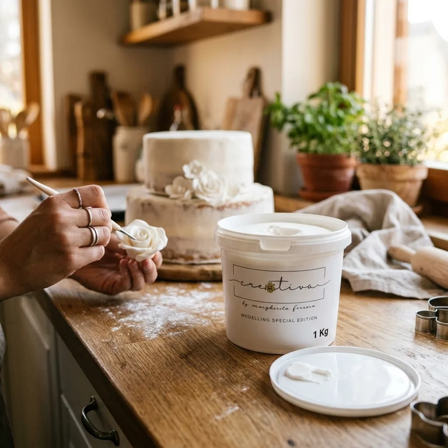 Modelovací fondán bílý pro tvorbu figurek 1 kg – Creativa