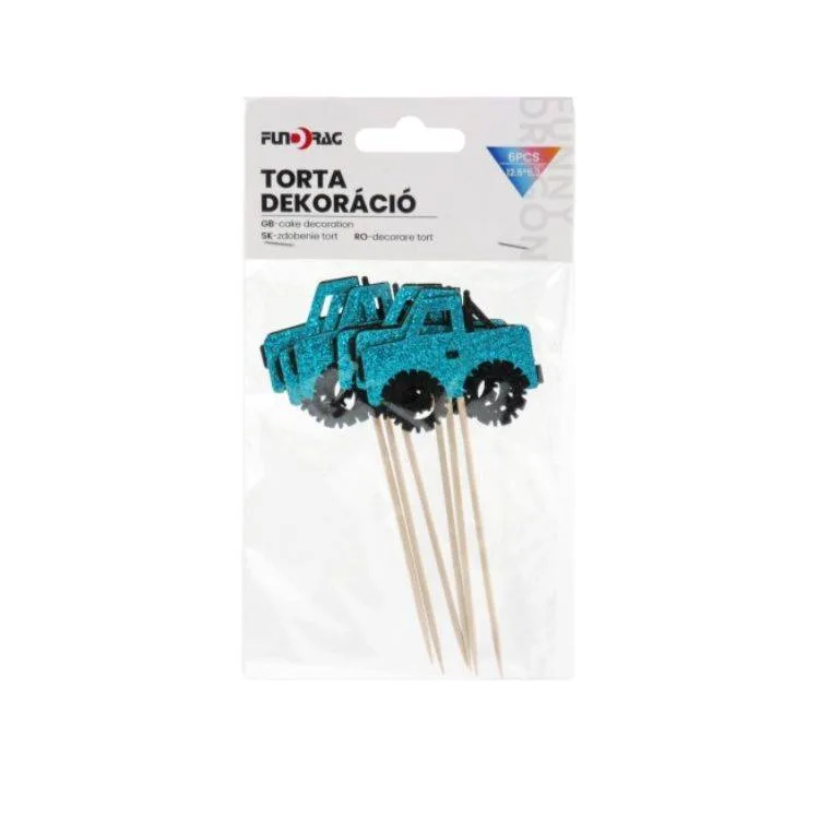 Zápich do dortu Jeep 11,8 cm (6 ks)