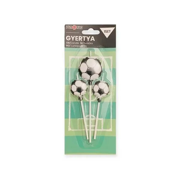 Svíčky na dort Fotbalové míče balónky, výška 3–4 cm (3 ks)