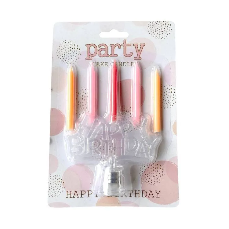 Svíčky s LED nápisem Happy Birthday 11,5 cm