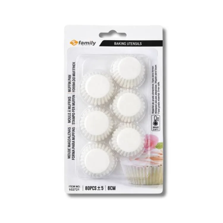 Košíčky na mini muffiny bílé 4 cm (80 ks)