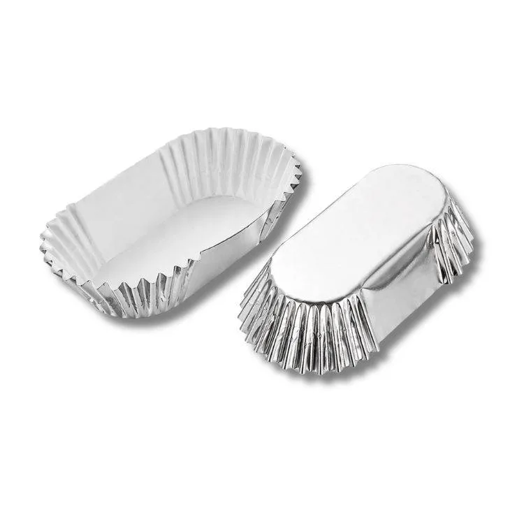 Košíčky na oválné muffiny alobalové stříbrné 6,4 × 2,9 cm (30 ks)
