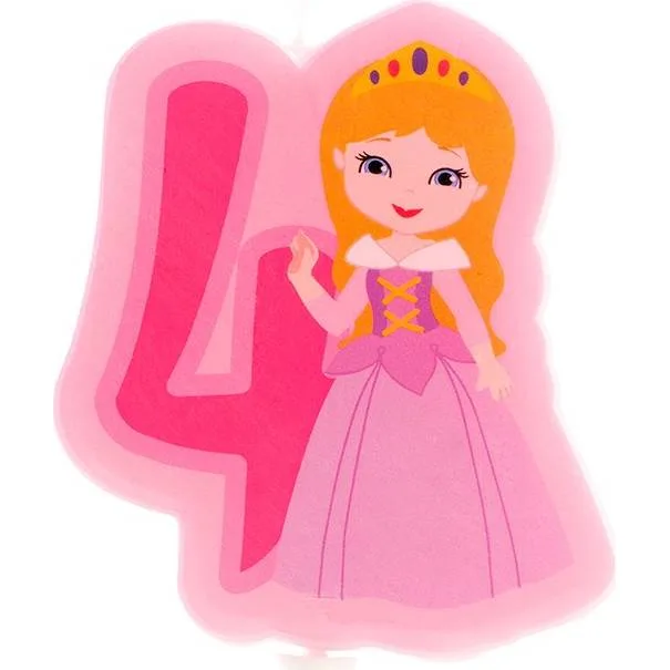 Svíčka na dort číslice čtyři princezna 7 cm – Dekora