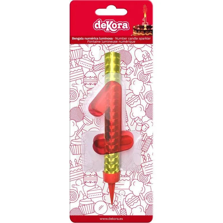 Dortová fontána s číslem 1 – Dekora