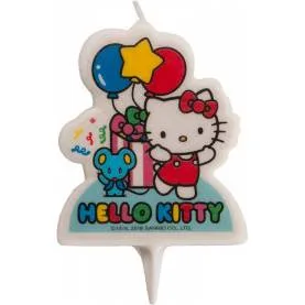 Svíčka na dort Hello Kitty s myškou a balónky 7 cm – Dekora