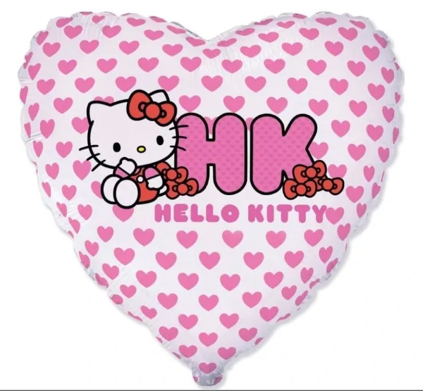 Foliový balónek Hello Kitty srdíčka 45 cm – Flexmetal