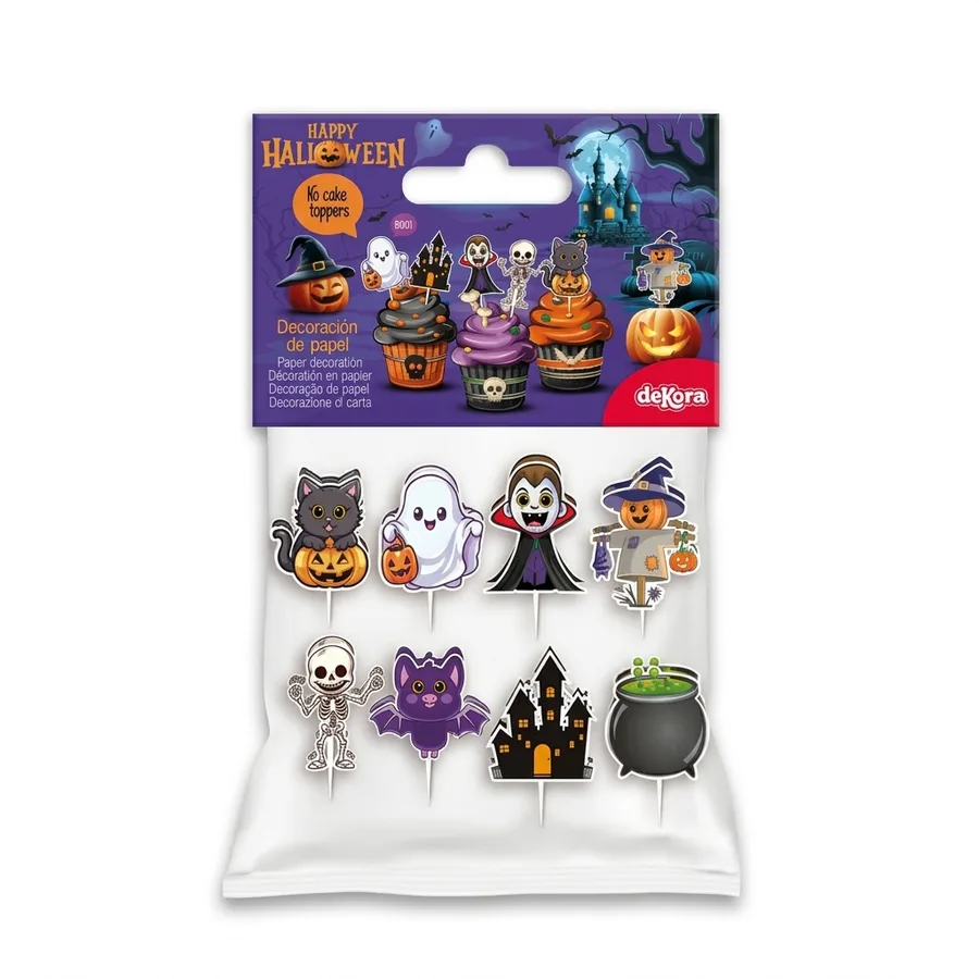 Halloweenské zápichy do cupcakes 16 ks – Dekora