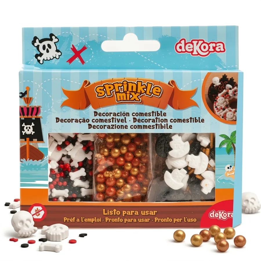 Cukrové zdobení Piráti na dort 3× 23,3 g – Dekora