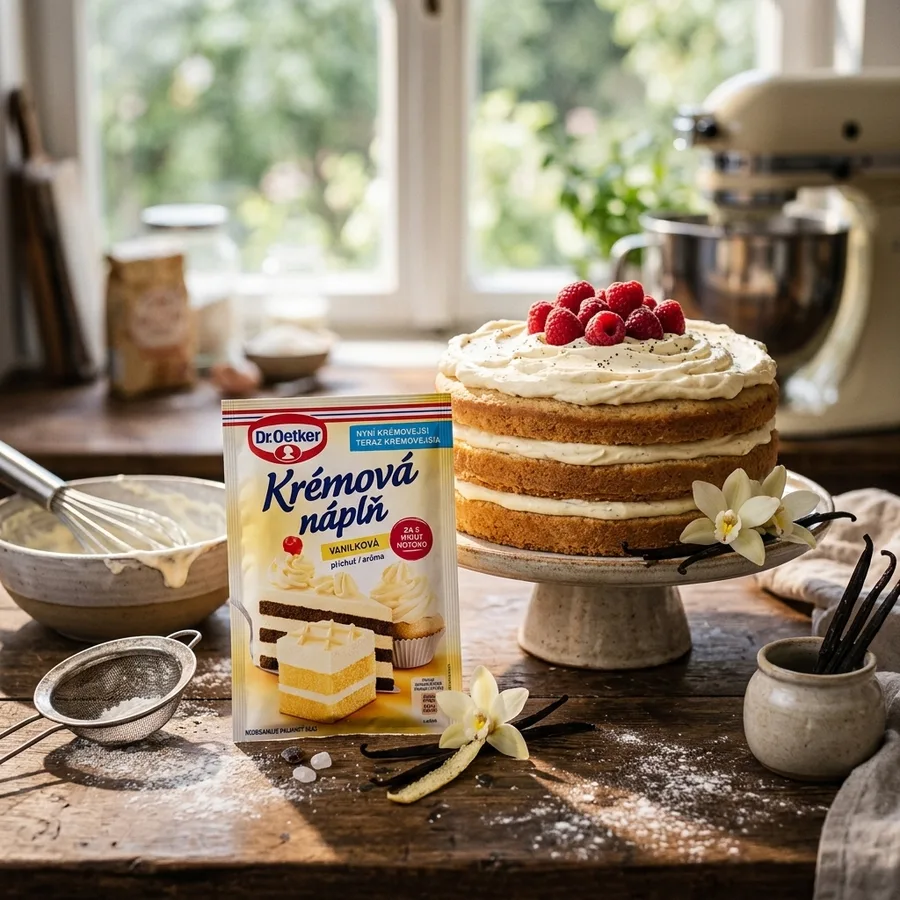 Vanilková krémová náplň pro pevný řez 65 g – Dr. Oetker