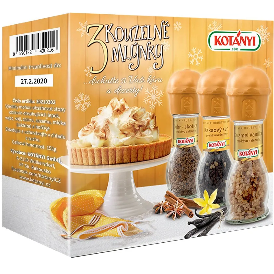 Dárková sada mlýnků na pečení a dezerty 181 g – Kotányi