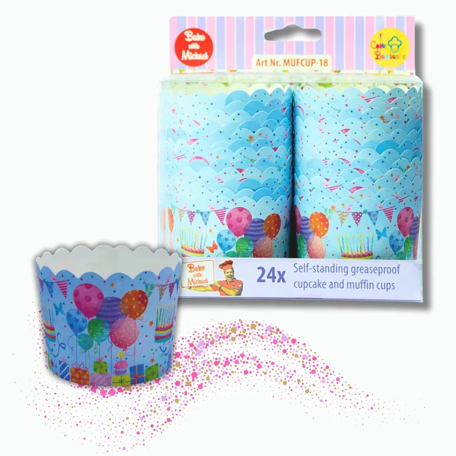 Samonosné košíčky na pečení Party BALONKY 6 cm, 24 ks – Alvarak