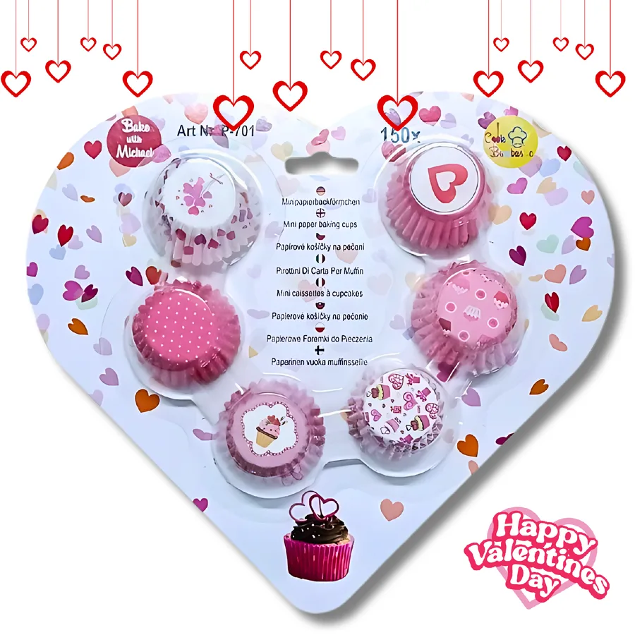 Papírové košíčky na pralinky Valentýn 3,2 cm 150 ks – Alvarak