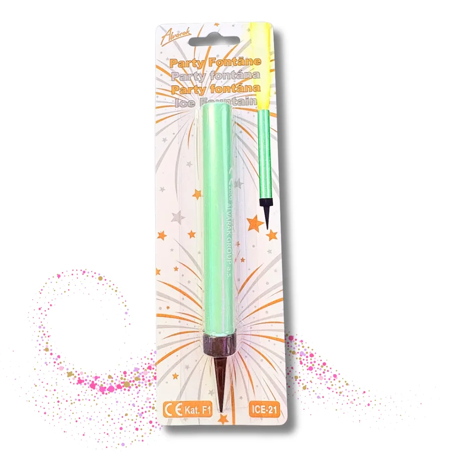 Dortová fontána mentolová Baby Mint 12 cm – Alvarak