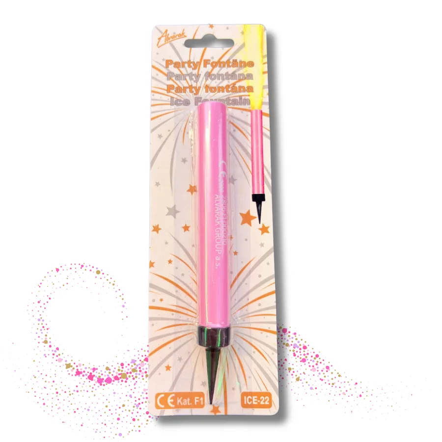Dortová fontánka růžová BABY PINK 12 cm – Alvarak