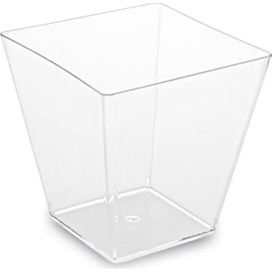 Kelímek na panna cottu PS hranatý čirý 100 ml 50 ks – Wimex