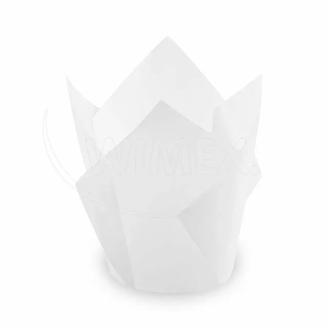 Tulipánový cukrářský košíček bílý 50 x 85 mm 100 ks – Wimex