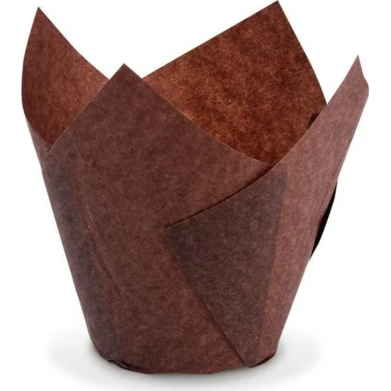 Tulipánové košíčky na muffiny hnědé 50 × 85 mm, 100 ks – Wimex