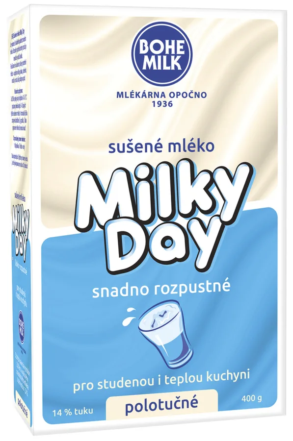 Sušené mléko polotučné 400 g – BOHEMILK
