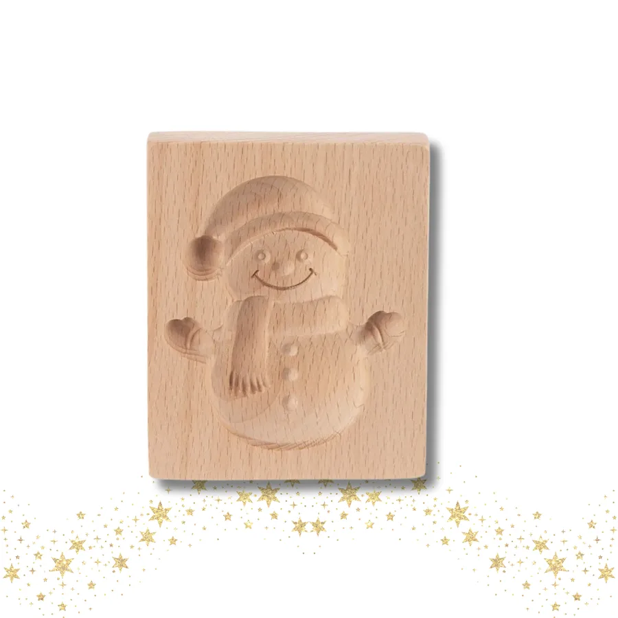 Dřevěná vyklepávací formička na cukroví Sněhulák 8x5 cm – Orion