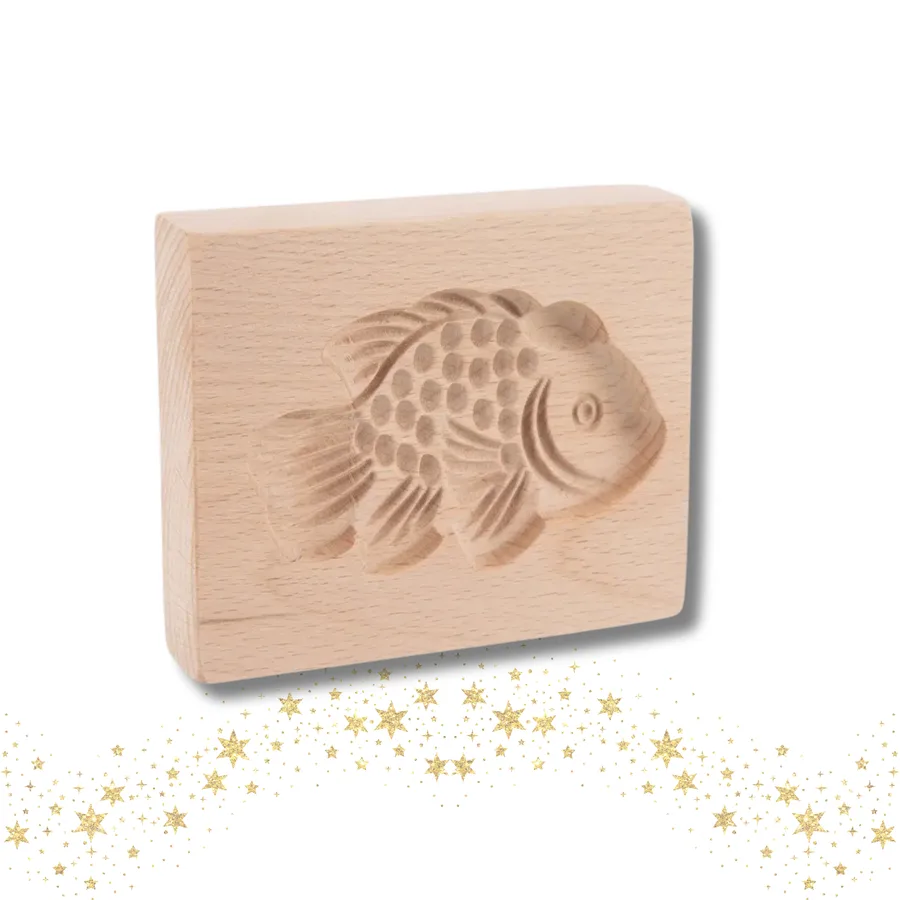 Dřevěná vyklepávací formička na cukroví Kapr 8x5 cm – Orion