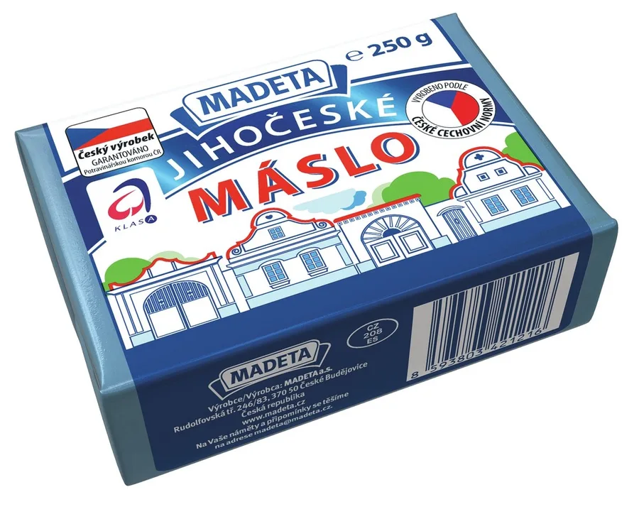 Jihočeské máslo 82 % karton 40 × 250 g – Madeta