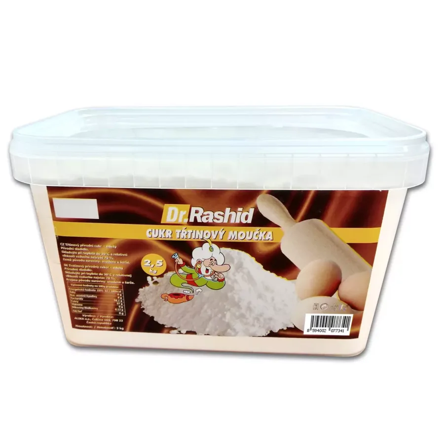 Třtinový cukr moučka mletý 2,5 kg – Dr. Rashid