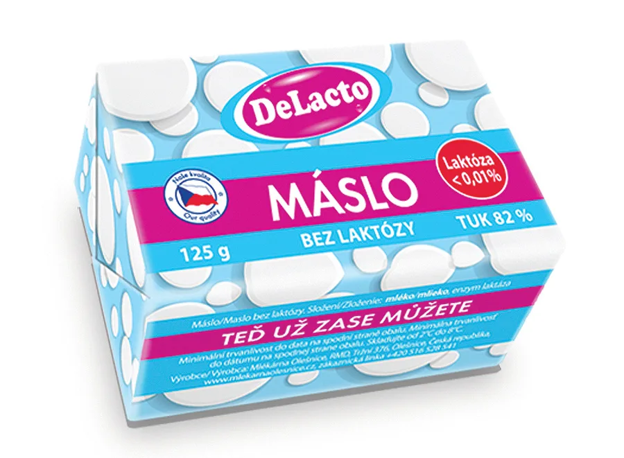 DeLacto máslo 125 g – Mlékárna Olešnice