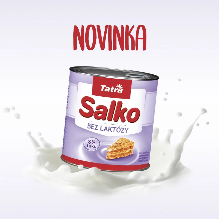 Zahuštěné slazené mléko Tatra Salko 8% 397 g – Mlékárna Hlinsko