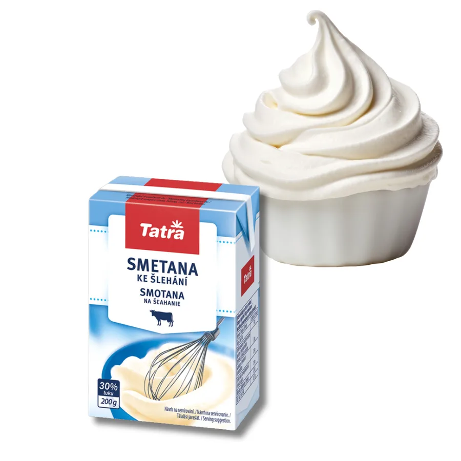 Smetana ke šlehání 30% trvanlivá 200 g – Tatra