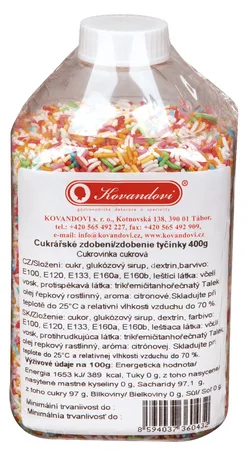 Cukrový posyp tyčinky 400 g – KOVANDOVI