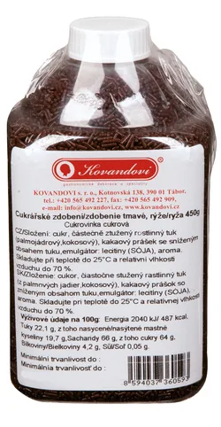 Cukrový posyp tmavá rýže 450 g – KOVANDOVI