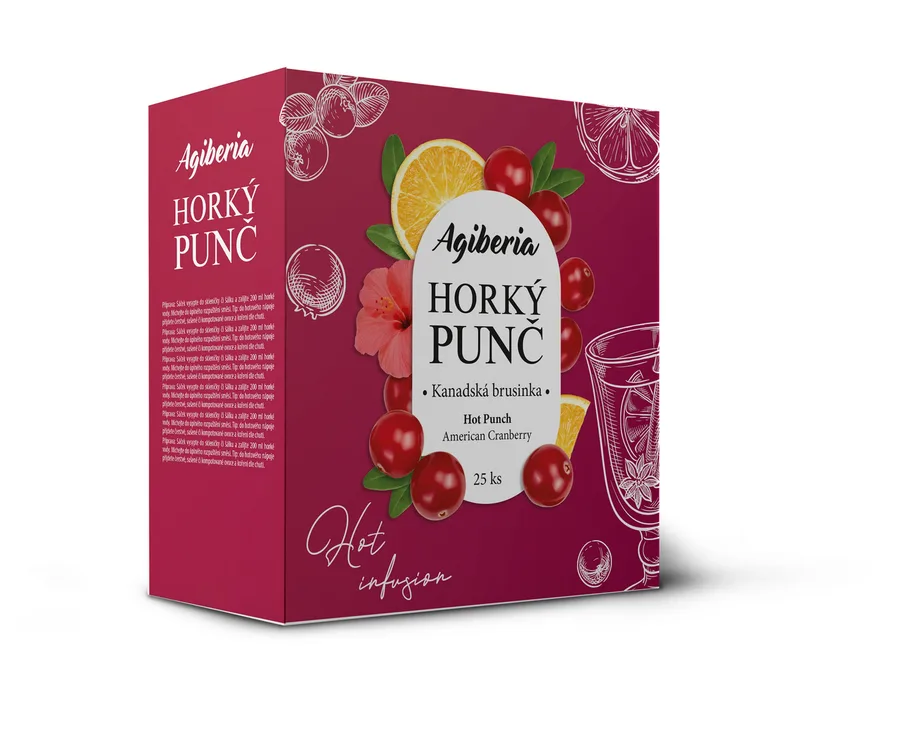 Horký vánoční punč brusinka 25 × 20 g – AGIBERIA