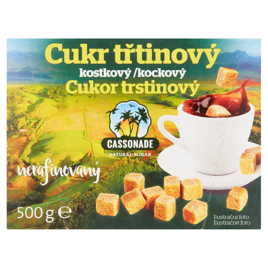Třtinový cukr v kostkách 500 g – CASSONADE