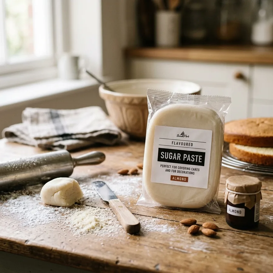 Bílá potahovací hmota na dort, aroma mandle (marcipán) 500g