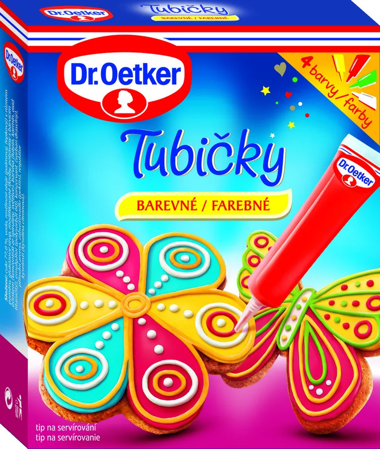 Tubičky na zdobení barevné 4 barvy 76 g – Dr. Oetker