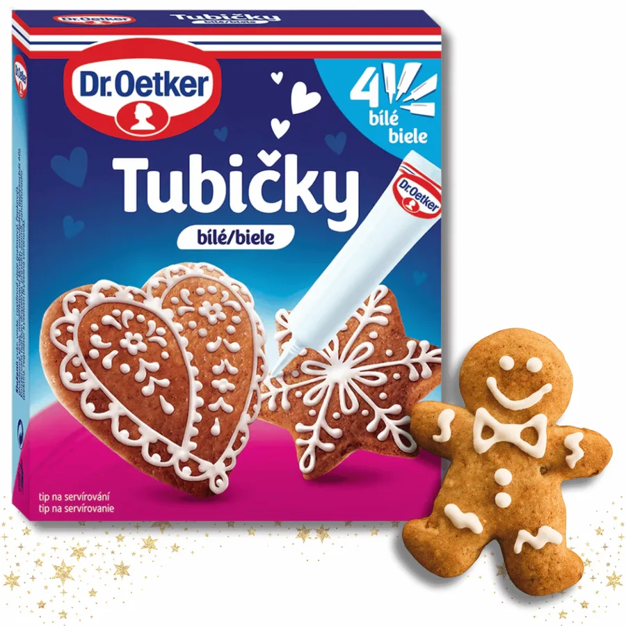 Tubičky na zdobení bílé 76 g (4 ks) – Dr. Oetker