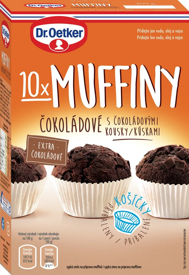 Směs na čokoládové muffiny s kousky čokolády 300 g – Dr. Oetker