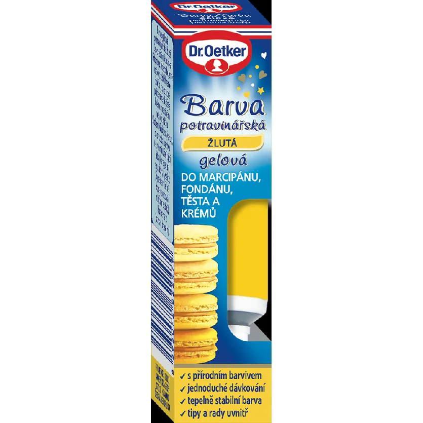 Gelová potravinářská barva žlutá 10 g – Dr. Oetker