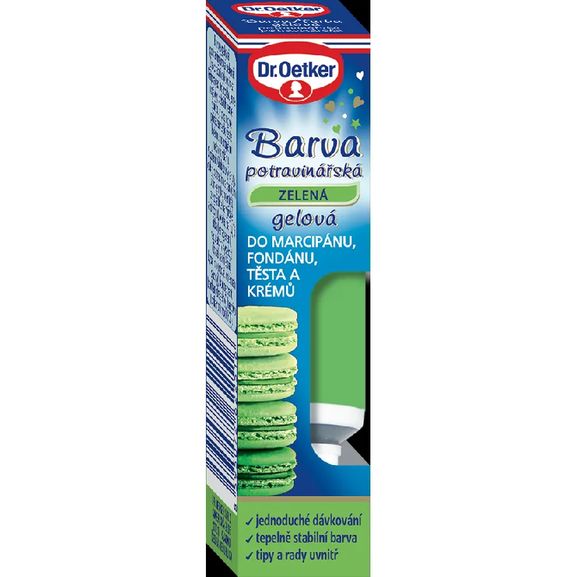 Gelová potravinářská barva zelená 10 g – Dr. Oetker