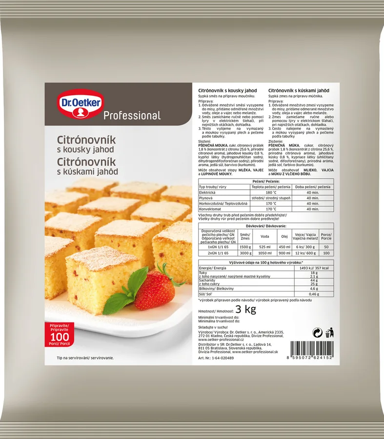 Směs na citrónovník s kousky jahod 3 kg – Dr. Oetker