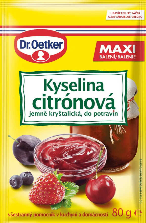 Kyselina citrónová jemně krystalická 80 g – Dr. Oetker