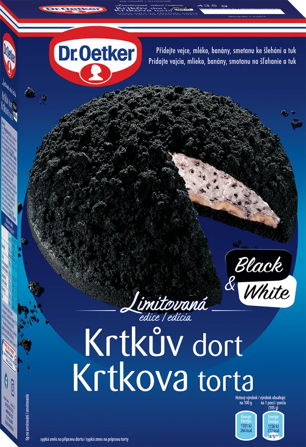 Směs na Krtkův dort Black&White 435 g – Dr. Oetker