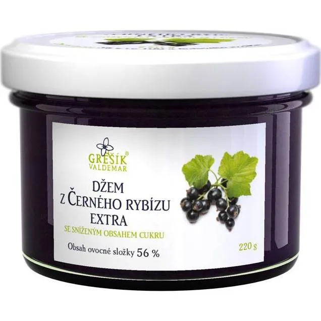 Džem z černého rybízu extra 220 g – Grešík