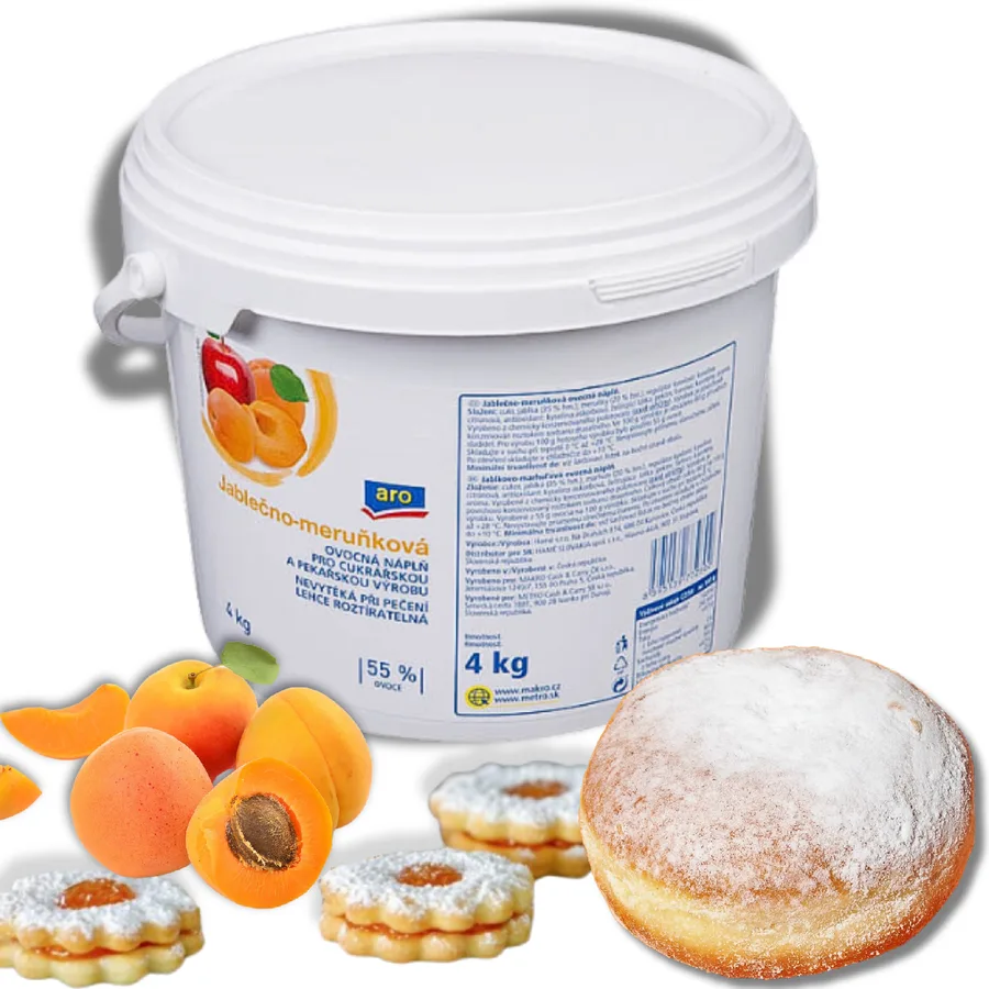Jablečno-meruňková ovocná náplň 55 % 4 kg – ARO